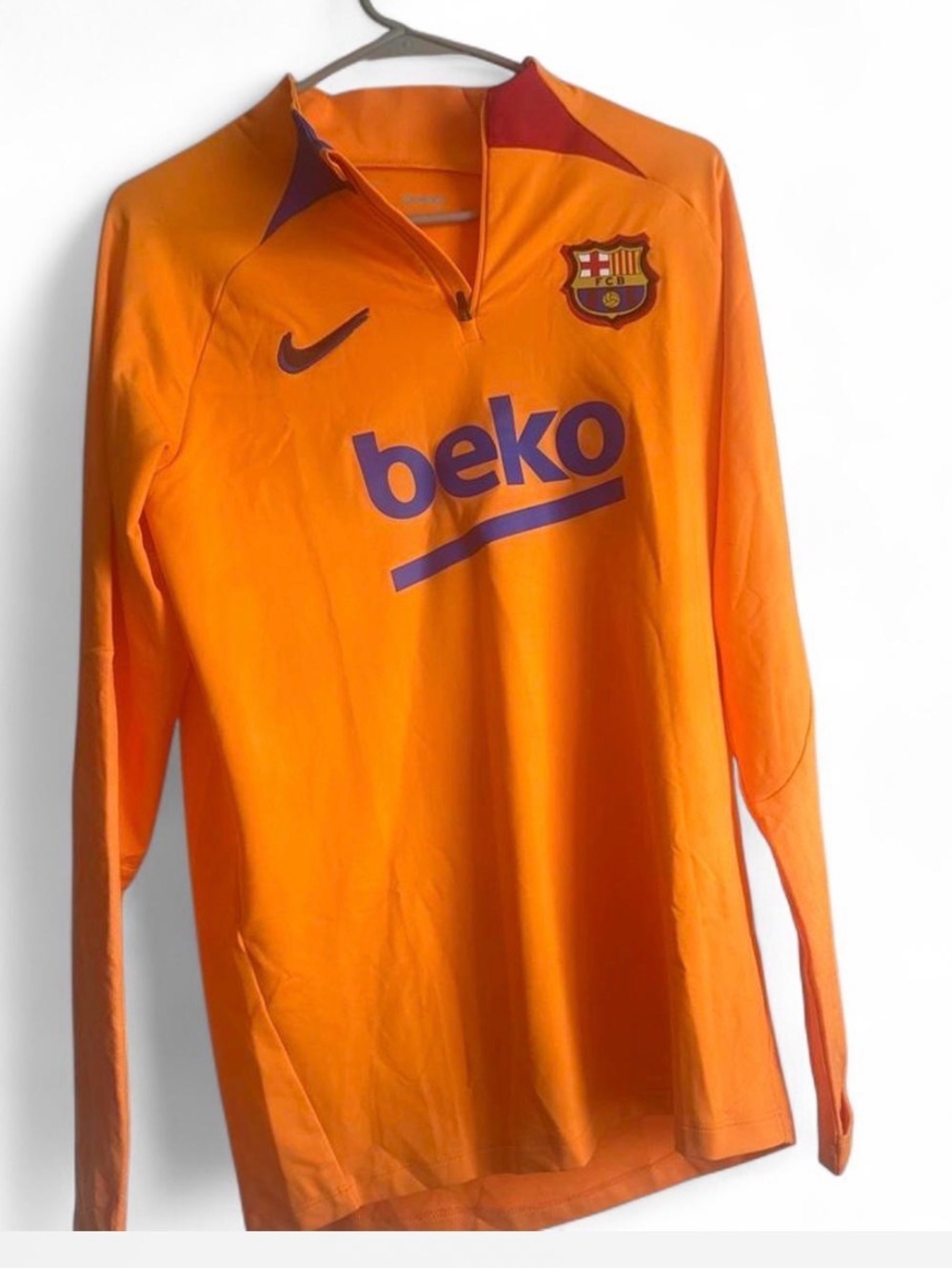 Nike Mens Orange FC Barcelona Long-Sleeve Training Top
